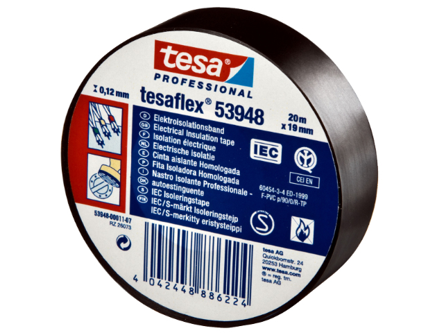 Eltejp 53988 Svart 19Mmx20M