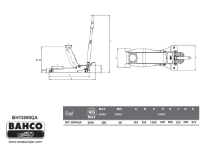 Garagedomkraft för 3 ton med snabblyftfunktion, Bahco