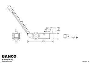 Lufthydraulisk domkraft 60/40/20 T, Bahco