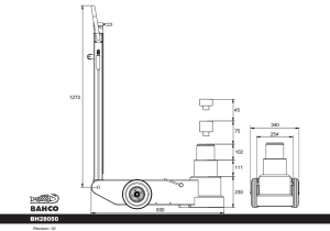 Lufthydraulisk domkraft 80/50 T, Bahco