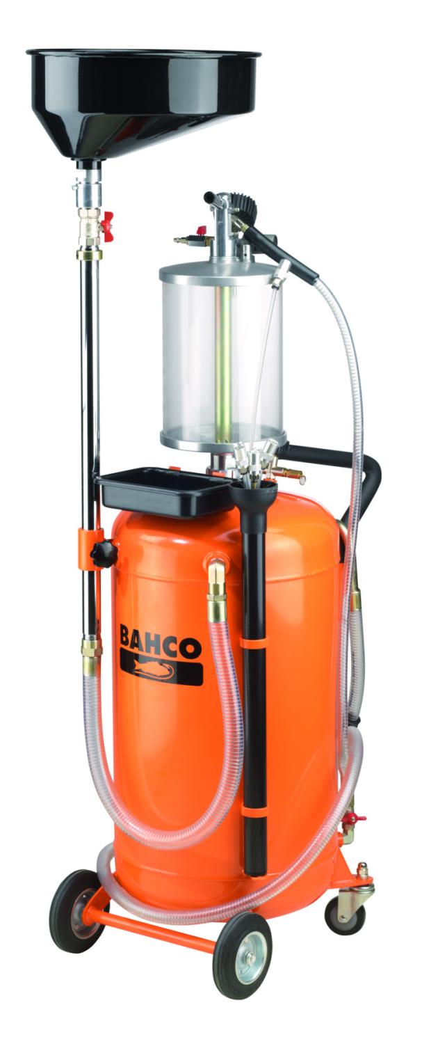 Spilloljeuppsamlare med sugfunktion, 90 liter med inspektionsbehållare