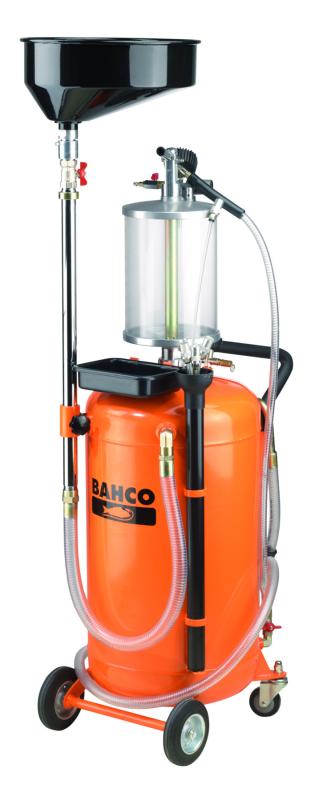 Spilloljeuppsamlare med sugfunktion, 90 liter med inspektionsbehållare