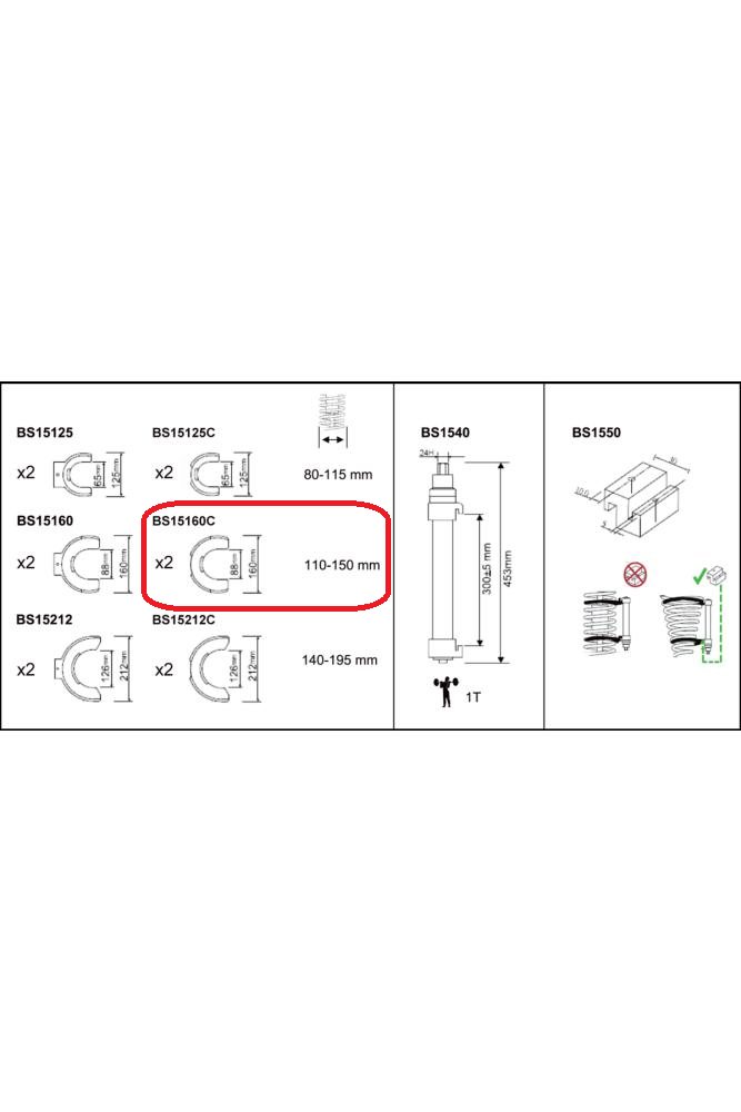 Plastskydd för 110-150mm käftar, Bahco BS15160C