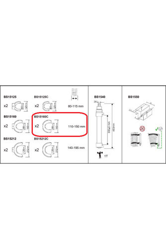 Plastskydd för 110-150mm käftar, Bahco BS15160C