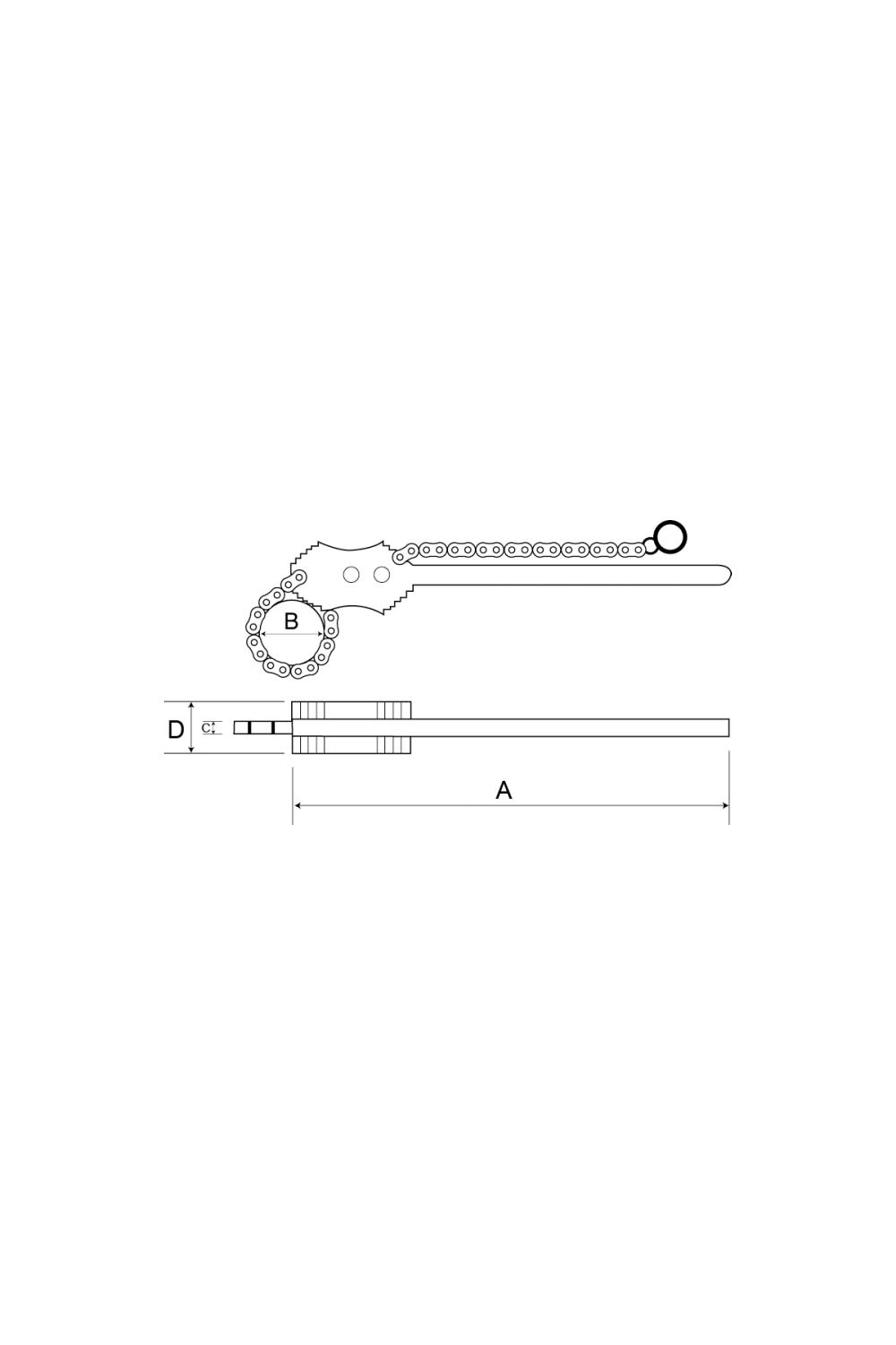 Kedjerörtång Diam Max 1122 Mm