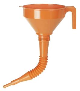 Tratt med flexibel pip Ø 160mm, av polyetylen, med överloppsrand + sil