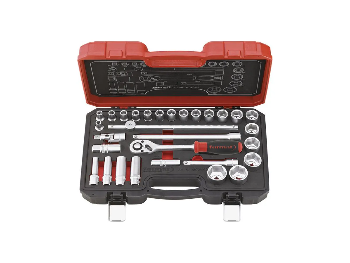 Hylsnyckel-Sats 30 Delar, 1/2 Format