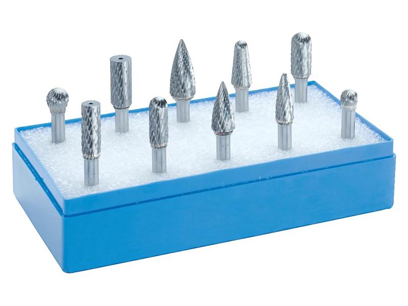 Roterande fil sats 10 filar - Skaft Ø 6 mm, tandning C