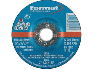 Grovslipskiva för rostfritt, 115x6mm, försänkt, Format