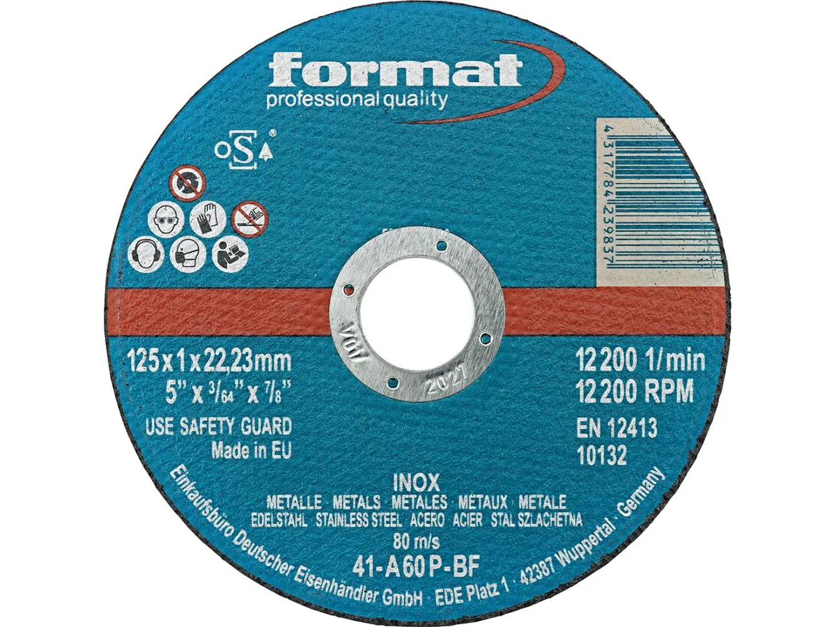 Kapskiva rak för rostfritt, 230x1,9mm, INOX, Format