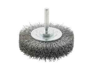 Cirkulärborste med skaft, Vågig, 30mm, ståltråd, Format