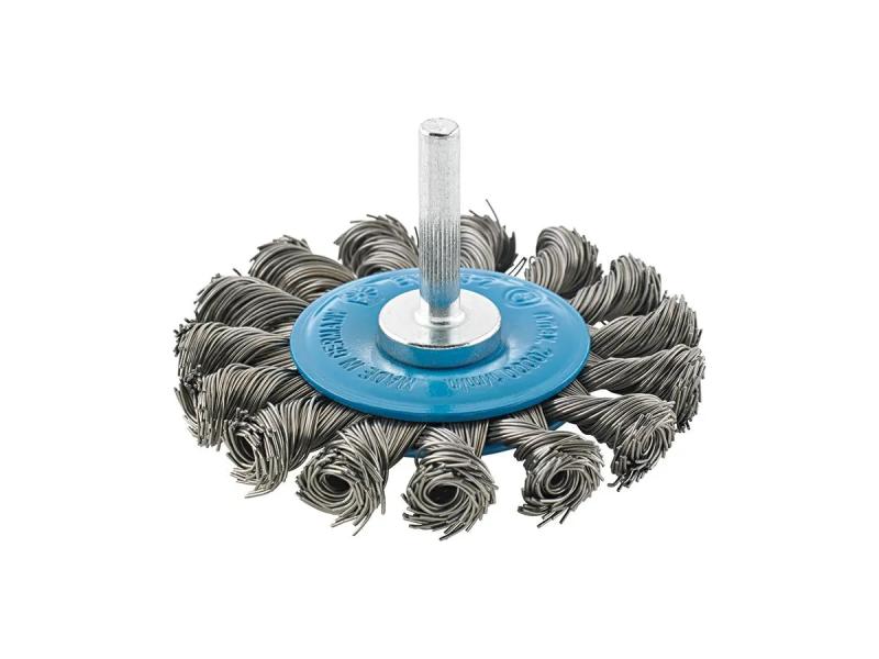 Cirkulärborste med skaft, Virad, 75mm, ståltråd, Format