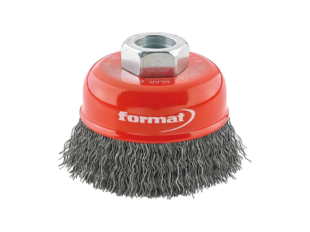 Axialborste Vågig, 60x0,3mm, M14, ståltråd, Format