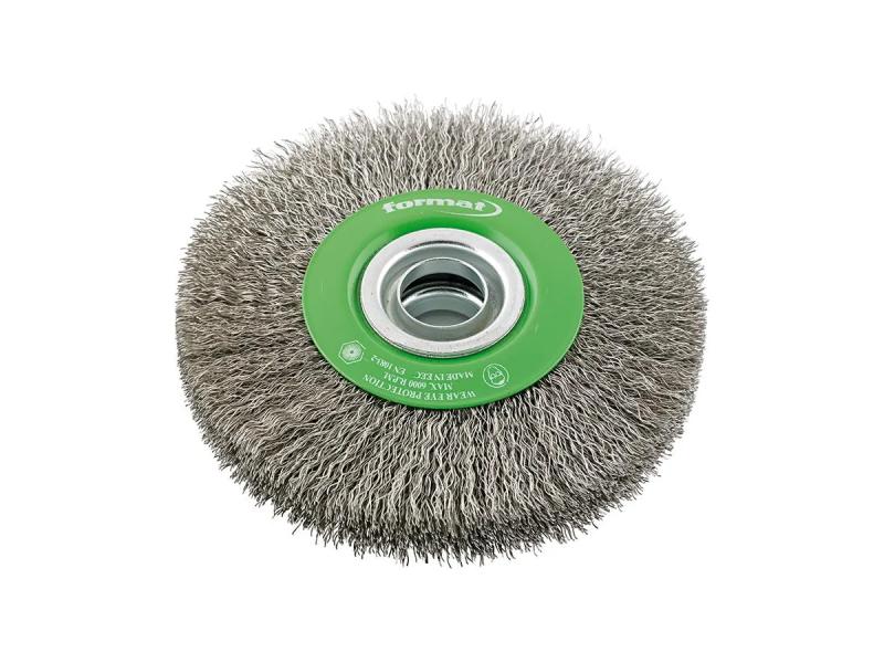 Cirkulärborste, Vågig, 125mm, rostfri, Format