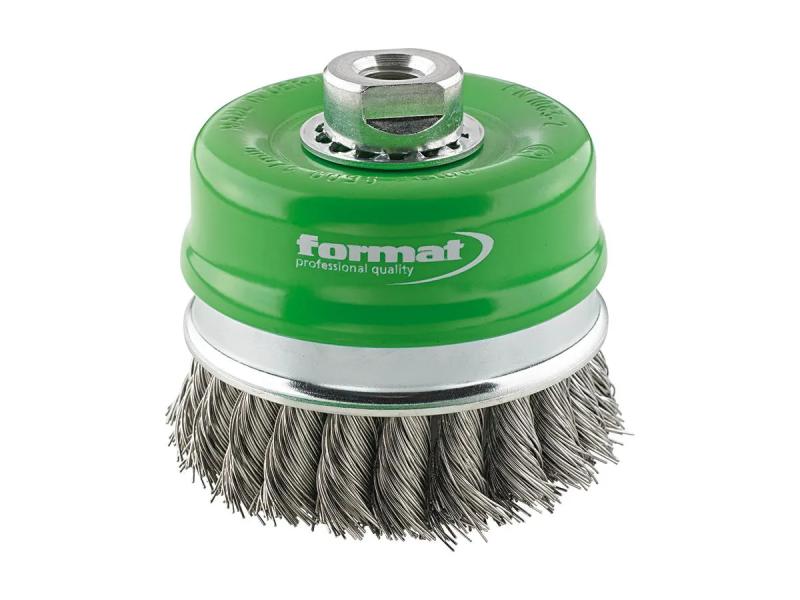 Axialborste med stödring, Virad, 80x0,5mm, M14, rostfri, Format