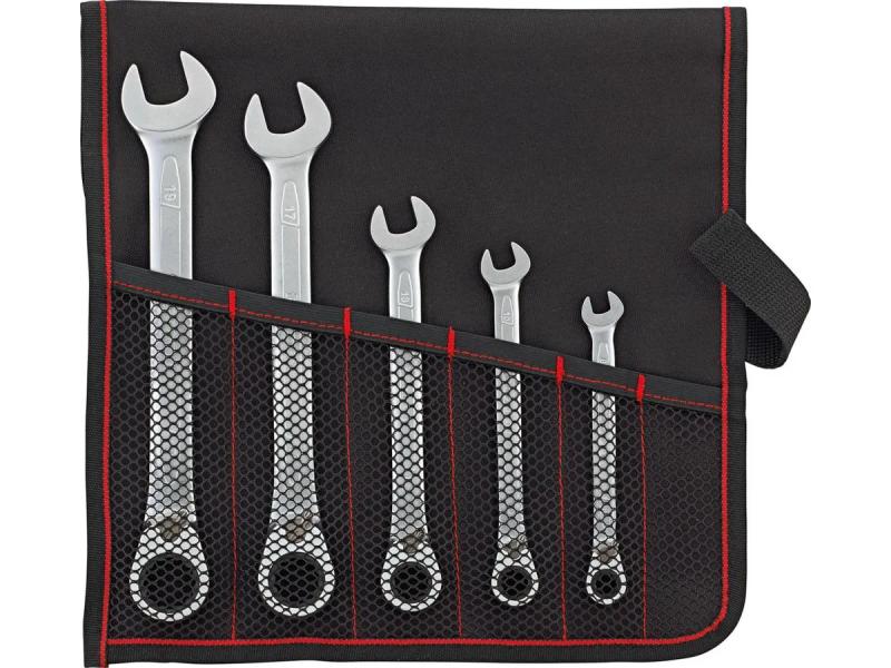 Ringnyckel-Sats 8-19 Mm, Med Spärrhake, 5 Delar Omkopplingsbar Fabrikat Format