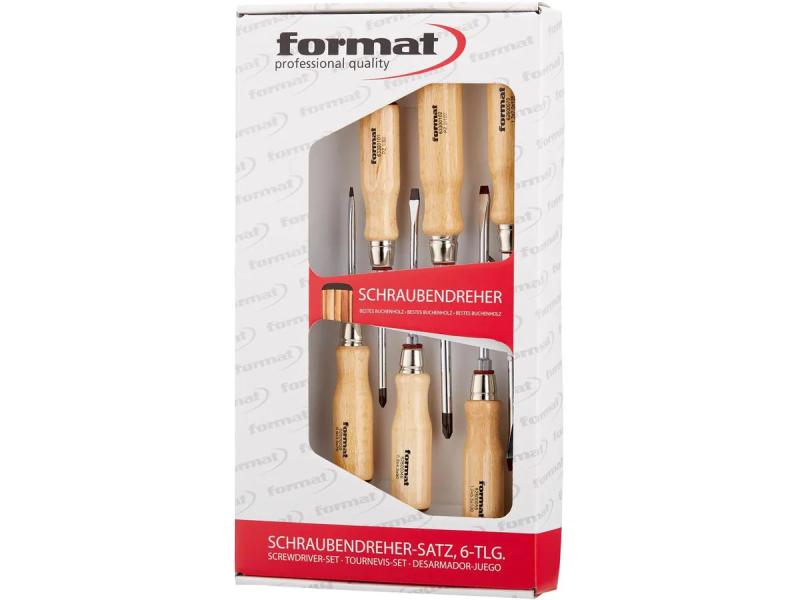 Skruvmejselsats Med Trähandtag Spår 3,5-10Mm + Pz 1+2, Format