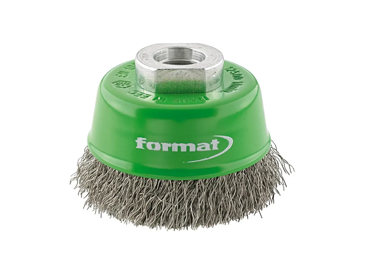 Axialborste Vågig, 60x0,3mm, M14, rostfri, Format