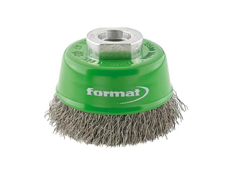 Axialborste Vågig, 80x0,3mm, M14, rostfri, Format