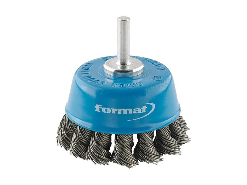 Axialborste med skaft, Virad, 65x0,5mm, ståltråd, Format