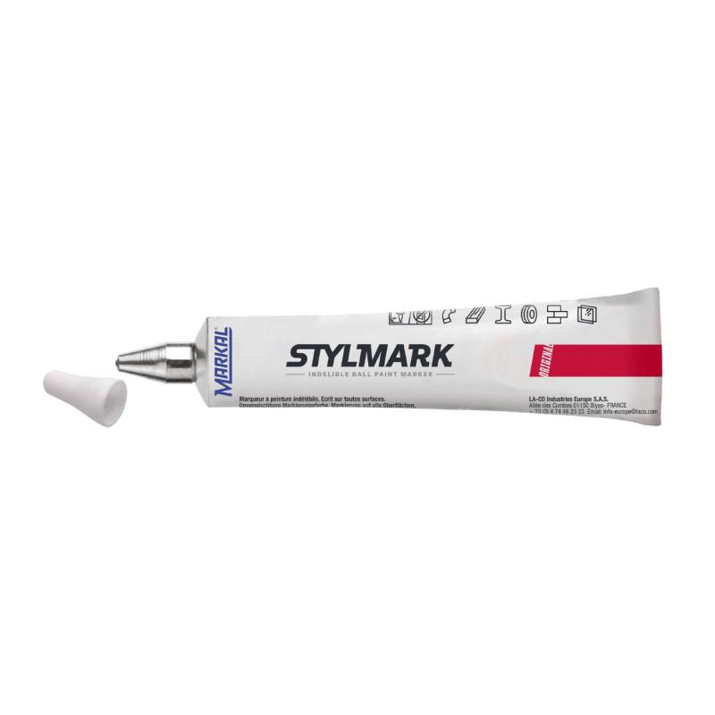 Markeringsstift MARKAL STYLEMARK - Färg: vit, Texttjocklek 3mm
