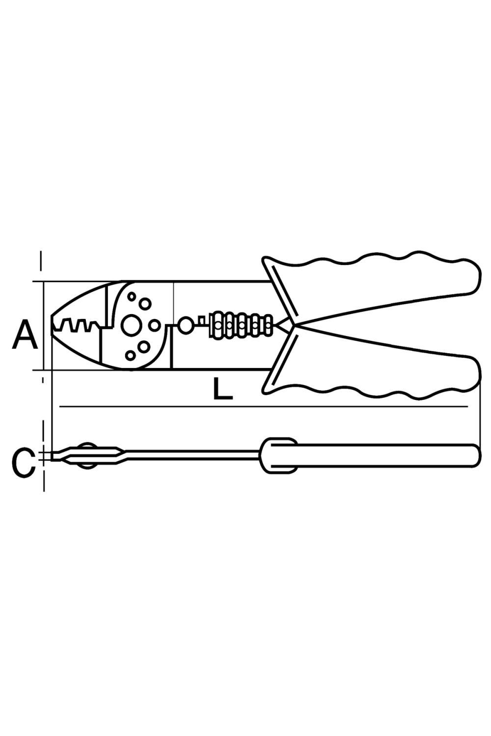 CRIMPTÅNG GRÖN 220 MM M2,6-M5