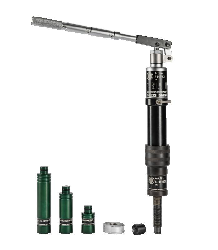 Hydraulspindel med handtagsdrift, upp till 4 t dragkraft (gängmått )