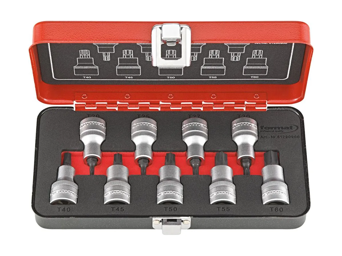 Hylssats Torx® H 1/2-Fyrk. Drivn. 9Delar, Format