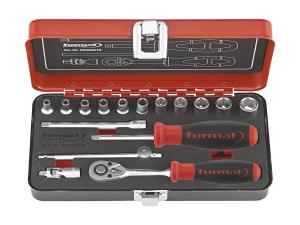 Hylsnyckelsats 1/4", 16-delar, FORMAT