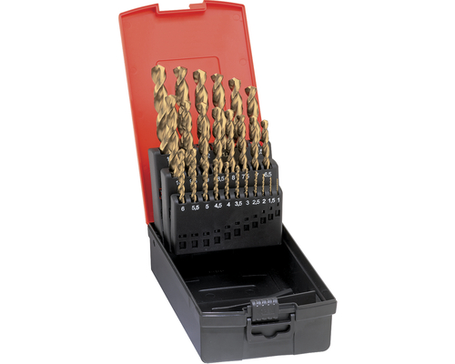 Spiralborrsats HSS-E, DIN338, typ VA, 1-13mm, i metallkassett, FORMAT