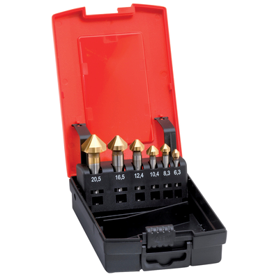 Försänkarsats HSS TiN, DIN335C, 6,3-25,0mm, 90°, FORMAT