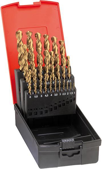 Spiralborrsats HSS-E DIN 338, typ VA, 1-5,9mm i metallkassett, FORMAT