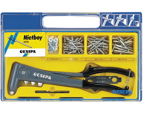 Handnittångsats Gesipa NTS, med 100 nitar, 136-delar