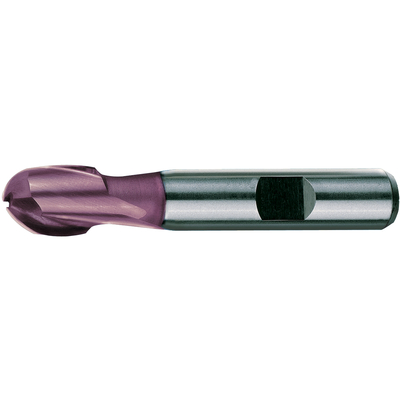 Fullradiefräs HSS Co8 TiALN, 2-skär, 18mm, typ N, skaft HB, kort, FORMAT