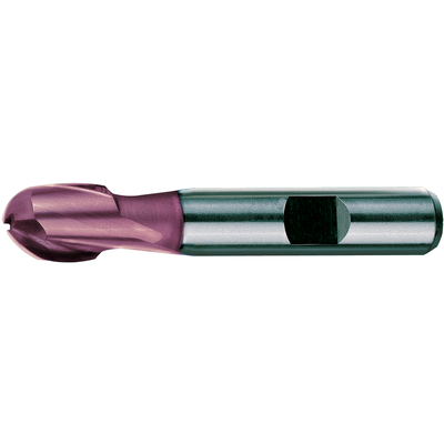 Fullradiefräs HSS Co8 TiALN, 2-skär, 12mm, typ N, skaft HB, kort, FORMAT