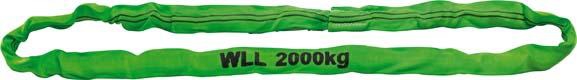 Rundslingor, 2000kg grön, 3m effektiv längd, omfång 6m