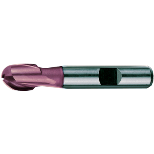 Fullradiefräs HSS Co8 TiALN, 2-skär, 4mm, typ N, skaft HB, kort, FORMAT