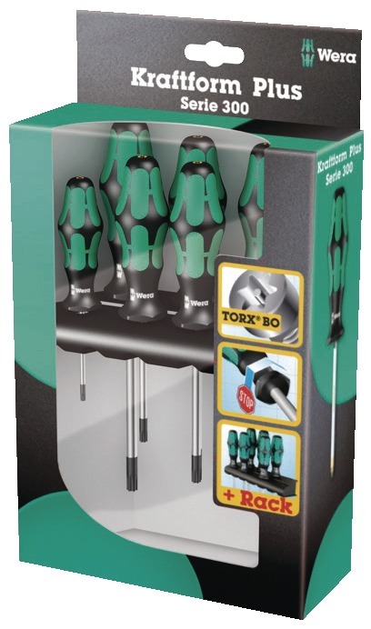 Skruvmejselsats Torx® Med Hål, 6 Delar, T10-40, Wera