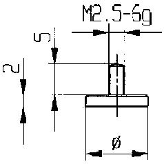 Mätinsats F Gänga M2,5 Platt 10,0Mm Ø