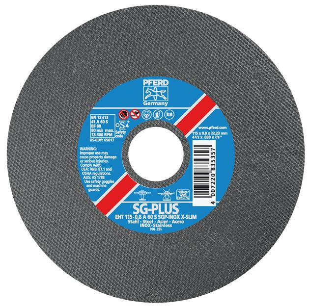 Kapskiva 125X0,8Mm Extra Tunn Sg-Plus X-Slim (Inox)