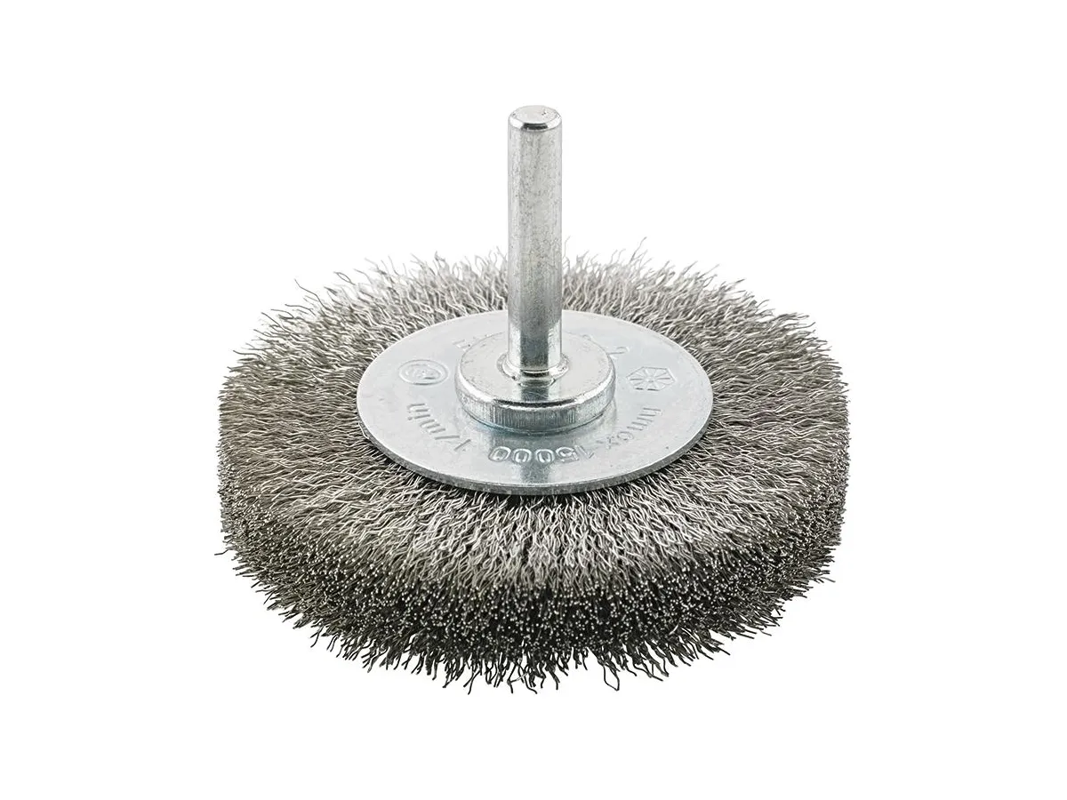 Cirkulärborste med skaft, Vågig, 40mm, rostfri, Format