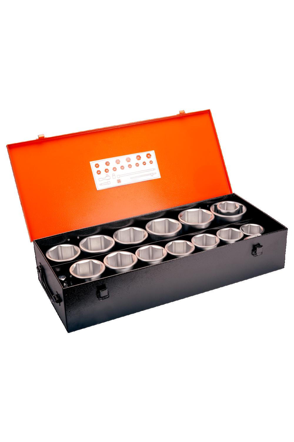 Hylsnyckelsats 1", 46-80mm 19 delar
