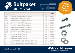 Bultpaket M6-M10 FZB