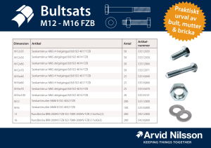 Bultpaket M12-M16 FZB
