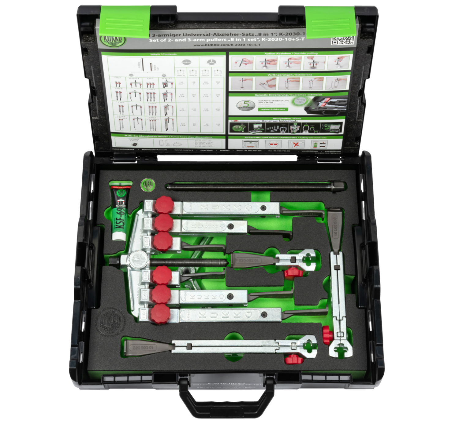 2-, 3-armad universalavdragarsats med extremt smala, snabbjusterbara avdragskrokar, K-2030-10+S-T