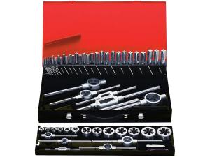 Gängsats 62-delar HSS, DIN352, M3-M24, med handgängtapp + gängsnitt & gängkloppa, FORMAT