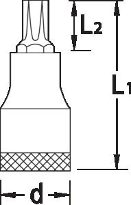 Hylsa 1/2" inre-torx T20x55mm Gedore