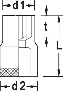 Hylsa 1/2" Torx E10x38mm Gedore