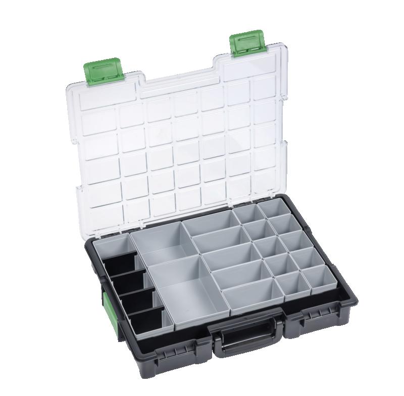 Innovativ KUKKO smådelar fall av plast med kopplingsspärr 440x355x76