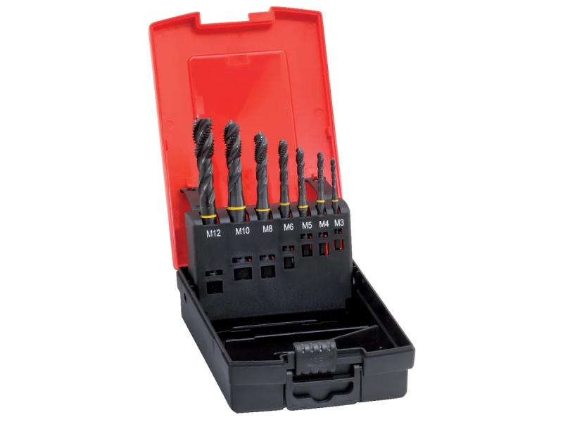 Maskingängtappsats HSS-E, DIN371/376, M3-M12, spiral, FORMAT